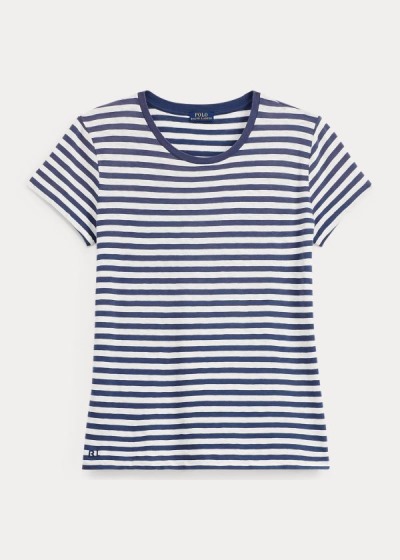 Women's Polo Ralph Lauren Striped Cotton Jersey T Shirts | 036279NIA